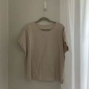 J. Jill Luxe Supima Cotton Modal Blend Relaxed Tee Beige | L
